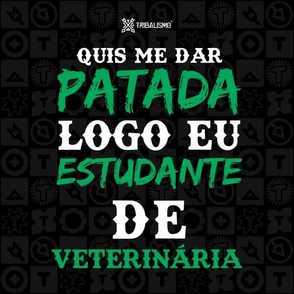 Quis me dar patada, logo eu estudante de veterinária