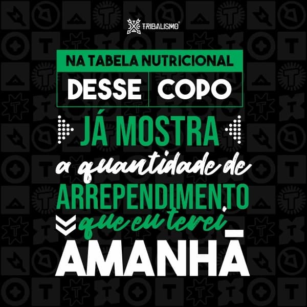 Na tabela nutricional desse copo já mostra a quantidade de arrependimento que eu terei amanhã