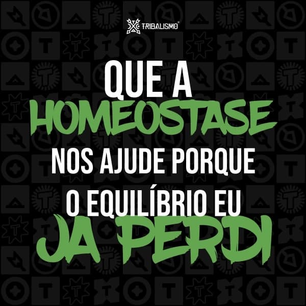 Que a homeostase nos ajude porque o equilíbrio eu já perdi